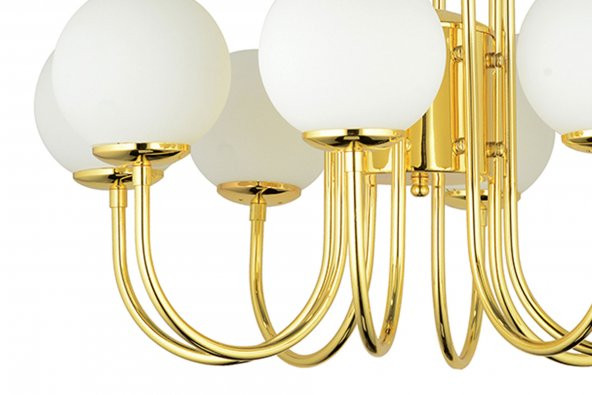 LampaLuce Esta Modern Camlı Avize 8li Sarı 70x80cm - 2