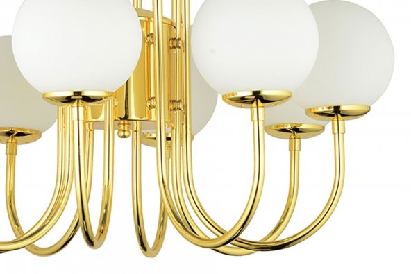 LampaLuce Esta Modern Camlı Avize 8li Sarı 70x80cm - 3