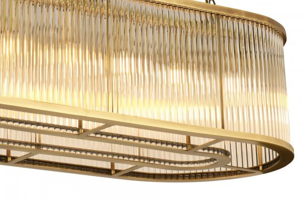 lampaLuce Albinia Özel Çubuk Taşlı Salon Sarkıt Avizesi Yemek Masası Üzeri Sarı 16lı 60x100cm - 4