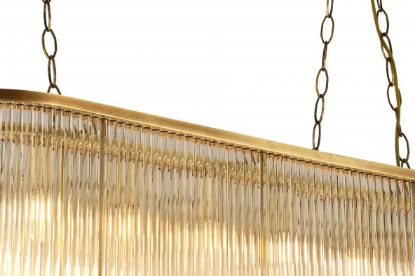 lampaLuce Albinia Özel Çubuk Taşlı Salon Sarkıt Avizesi Yemek Masası Üzeri Sarı 16lı 60x100cm - 5