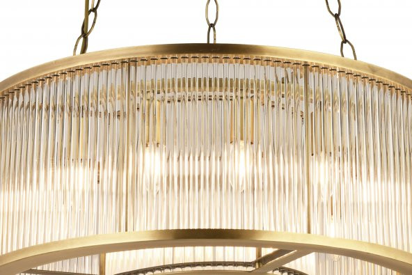 lampaLuce Albinia Özel Çubuk Taşlı Salon Sarkıt Avizesi Sarı 12li 60x95cm - 2