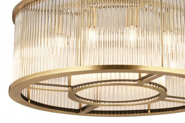 lampaLuce Albinia Özel Çubuk Taşlı Salon Sarkıt Avizesi Sarı 12li 60x95cm - 4