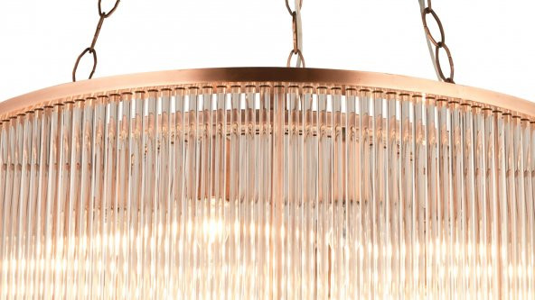 lampaLuce Albinia Özel Çubuk Taşlı Salon Sarkıt Avizesi Bakır 12li 60x95cm - 2