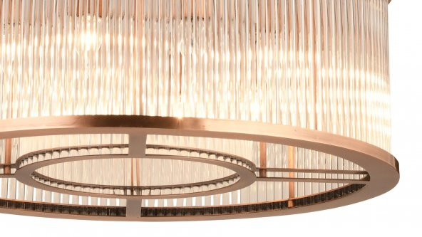 lampaLuce Albinia Özel Çubuk Taşlı Salon Sarkıt Avizesi Bakır 12li 60x95cm - 3