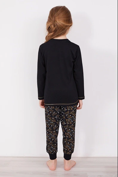 Arnetta 2152 Best Year Energy Siyah Kız Çocuk Uzun Kol Pijama Takım - 6