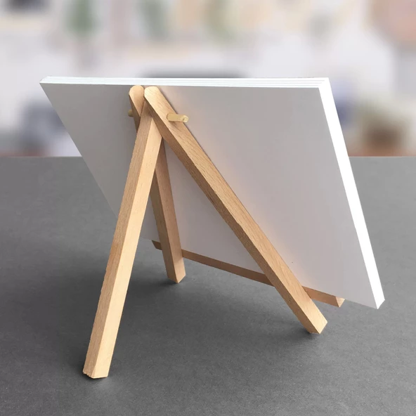 Ahşap Şövale, Ahşap Resim Standı, Ahşap Fotoğraf Standı, Masaüstü Şövale, Aksesuar Şövale, Dekor - 2