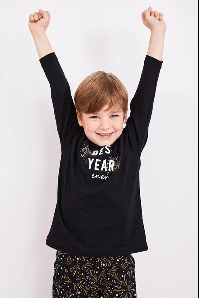 Arnetta 2302 Best Year Energy Erkek Çocuk Uzun Kol Pijama Takım - 4