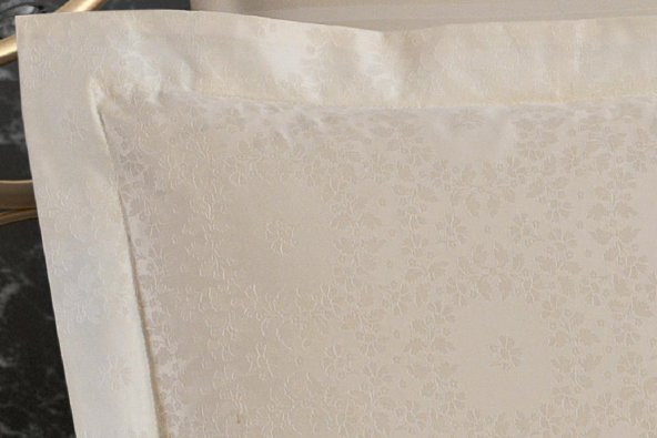 Finezza Jardin Bambu Jakar Kumaş Krem ikili Oksford 60x80 cm Yastık Kılıfı -1348 - 2