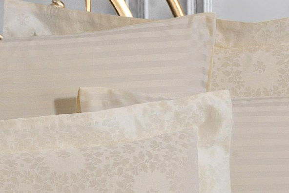 Finezza Jardin Bambu Jakar Kumaş Krem ikili Oksford 60x80 cm Yastık Kılıfı -1348 - 4