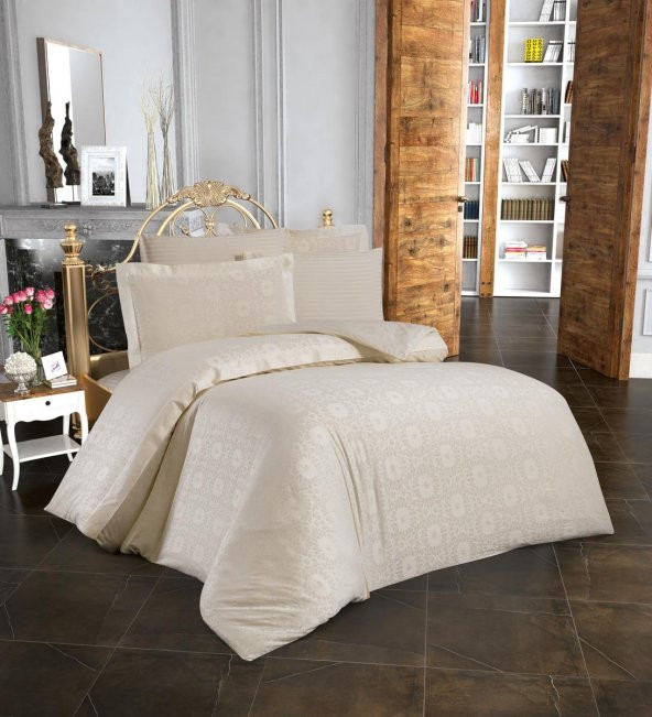 Finezza Jardin Bambu Jakar Kumaş Krem ikili Oksford 60x80 cm Yastık Kılıfı -1348 - 6