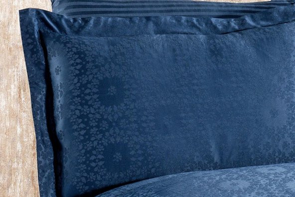 Finezza Jardin Bambu Jakar Kumaş İndigo ikili Oksford 60x80cm Yastık Kılıfı-1351 - 2