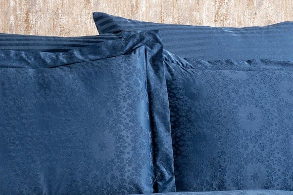 Finezza Jardin Bambu Jakar Kumaş İndigo ikili Oksford 60x80cm Yastık Kılıfı-1351 - 3