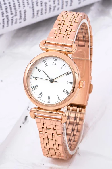 Grasse Serisi Yuvarlak Kadran Roma Rakamlı Rose Kadın Kol Saat ST-304232 ürün görseli 1