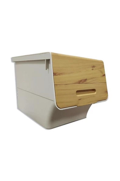 Geseus Motek Organızer Tekerlekli Eşya Ve Erzak Kutusu 3x12 Lt-Mt07 Bambu Kapaklı - 4