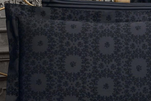 Finezza Jardin Bambu Jakar Kumaş Füme ikili Oksford 60x80 cm Yastık Kılıfı -1353 - 2