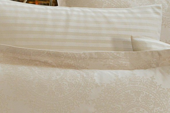 Finezza Tiara Bambu Jakar Kumaş Bej ikili Oksford 60X80cm Yastık Kılıfı - 1356 - 4