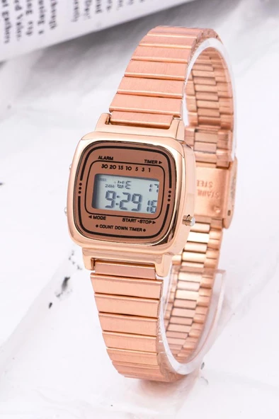Retro Serisi Küçük Kadran Rose Renkli Çelik Kordon Kadın Kol Saati ST-304234 ürün görseli 1