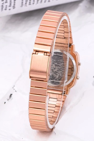 Retro Serisi Küçük Kadran Rose Renkli Çelik Kordon Kadın Kol Saati ST-304234 - Resim 2