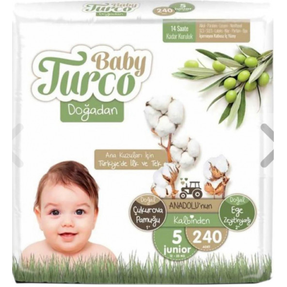 Baby Turco Doğadan 5 Numara Junior 240'lı Bebek Bezi