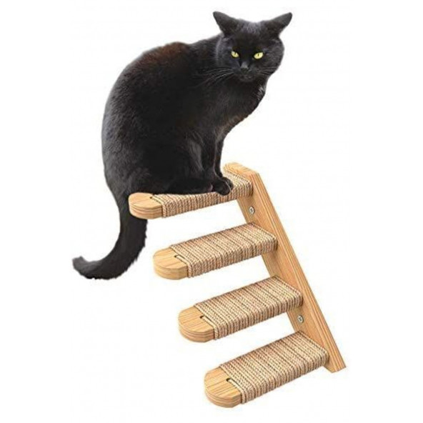 Ahşap Kedi Tırmanma ve Kedi Tırmalama Duvarı & Tırmanma Merdiveni - 3