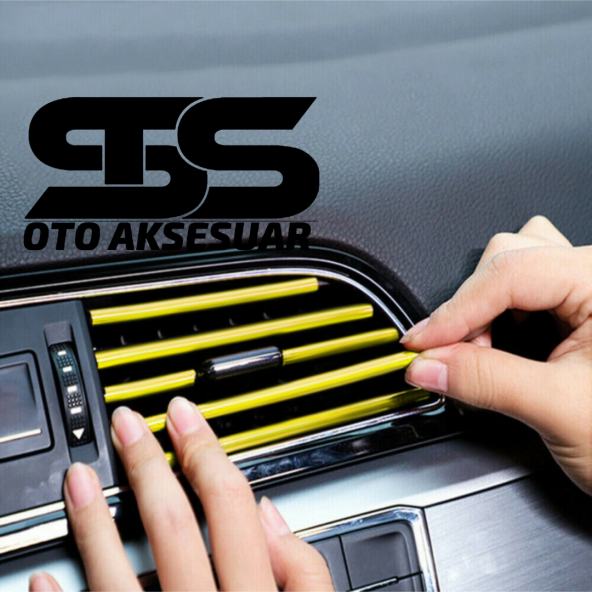 Araç Içi Klima Havalandırma Izgarası Gold Trim Seti Film Şerit Havalandırma Izgarası Gold Trim Şerit - 2