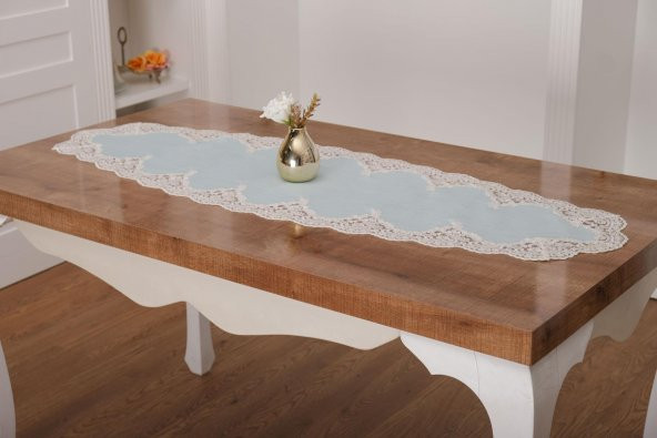 Finezza Nadide Lüx Güpürlü Simli Keten Kumaş Mint Salon Takımı 5 parça - 1366 - 2