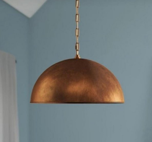 MYLİGHTS  FIRCALANMIŞ BRONZ ESKİTME 40 CM RUSTİK VİNTAGE SARKIT AVİZE