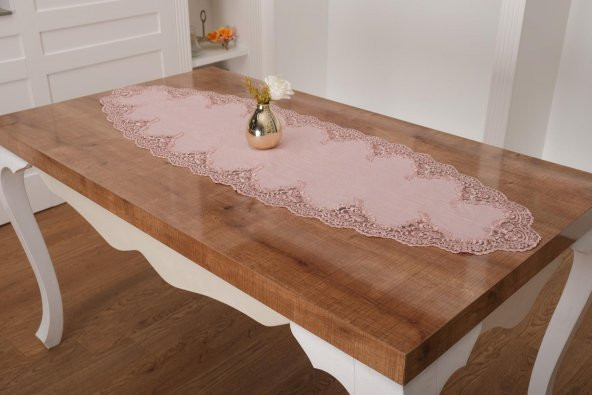 Finezza Nadide Lüx Güpürlü Simli Keten Kumaş Pudra Salon Takımı 5 parça - 1368 - 2