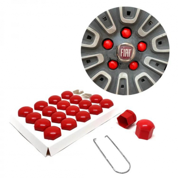 Düz Bijon Kapağı Sökme Aparatlı 20 Li Set Kırmızı 17 mm - 3