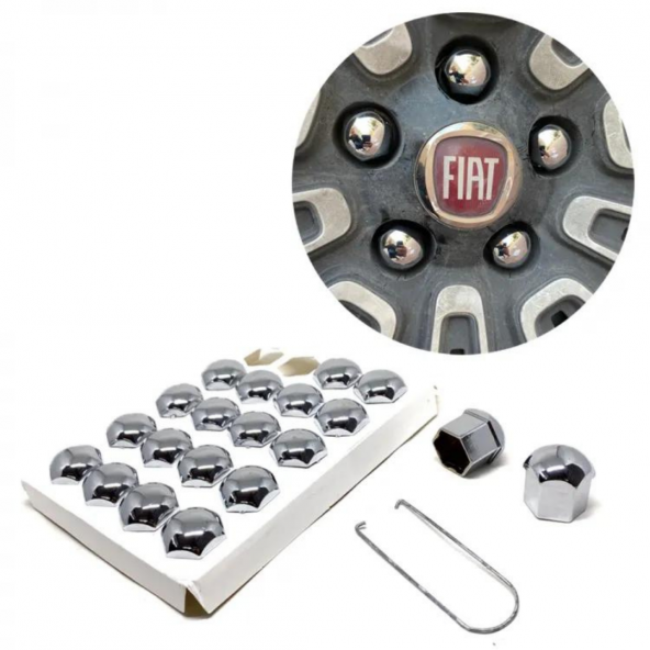 Düz Bijon Kapağı Sökme Aparatlı 20 Li Set Krom 17 mm - 3