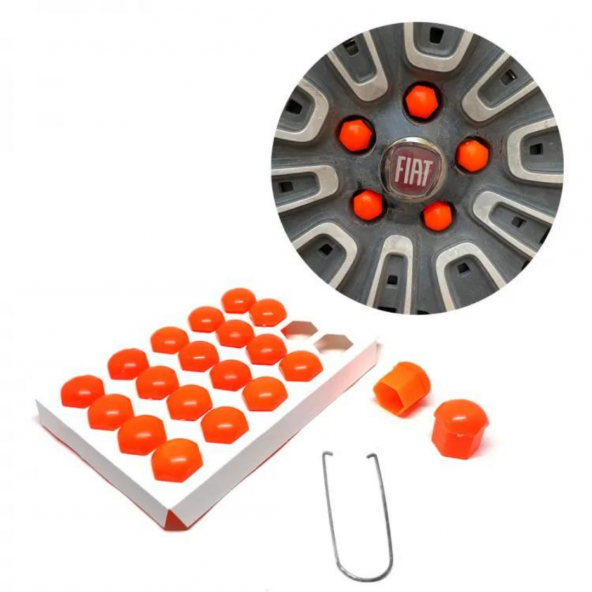 Düz Bijon Kapağı Sökme Aparatlı 20 Li Set Turuncu 17 mm - 3