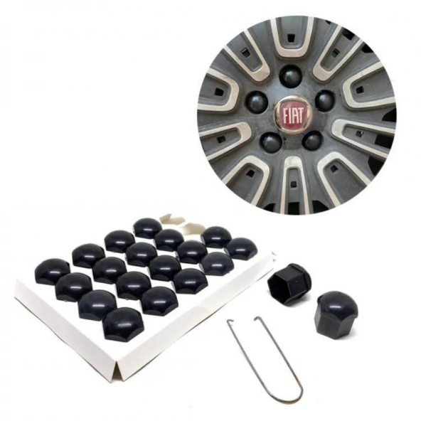 Düz Bijon Kapağı Sökme Aparatlı 20 Li Set Siyah 17 mm - 3