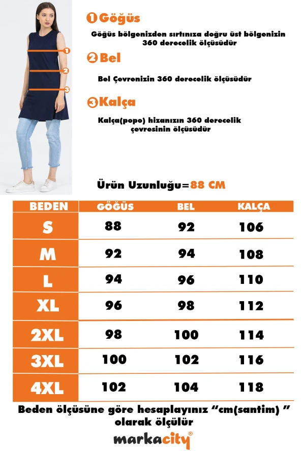 Kadın Sıfır Kol Kurtarıcı Penye İçlik Tunik - 10