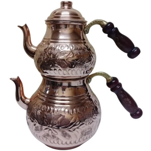 Bakır Çay Demliği Takımı