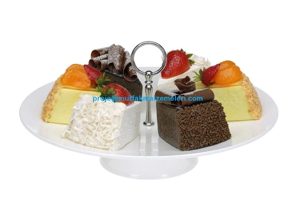 Professional Gastronomi Teşhir Tepsisi Ayaklı Yuvarlak  PC - 35 cm BO383