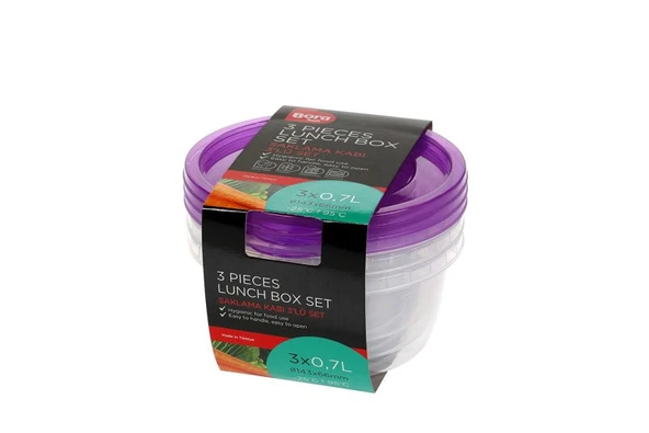 Plastik Saklama Kabı Yuvarlak 3'lü Set 700 ml BO550 ürün görseli 1