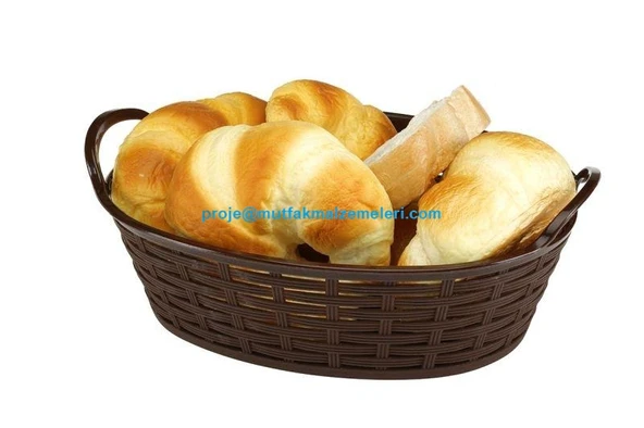 Plastik Hasır Desenli Ekmek Sepeti Oval No:2 BO665