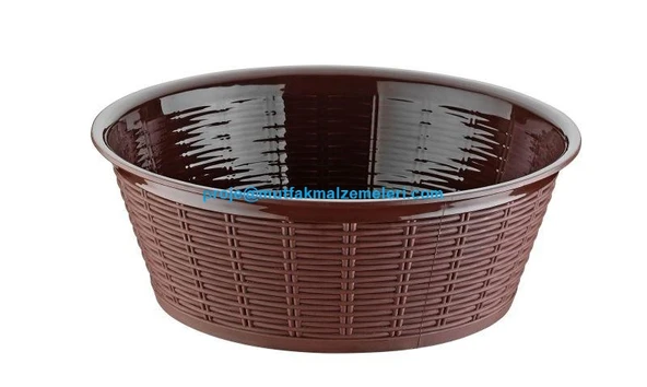 Plastik Hasır Desenli Ekmek Sepeti Yuvarlak No:2 BO661
