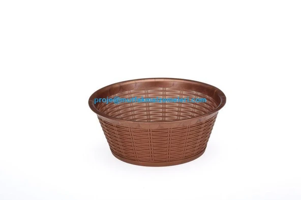Plastik Hasır Desenli Ekmek Sepeti Yuvarlak No:1 BO659