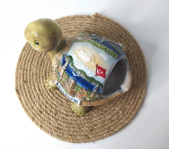 Küllük Kaplumbağa Seramik Antalya Kemer Görselli Kül Tablası - 3