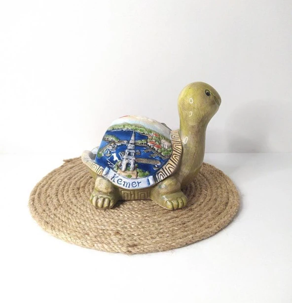 Küllük Kaplumbağa Seramik Antalya Kemer Görselli Kül Tablası - 5