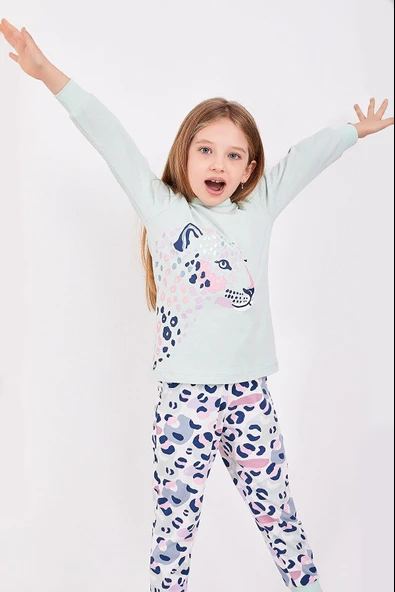 Roly Poly 2960 Leopard Kız Çocuk Uzun Kol Pijama Takım