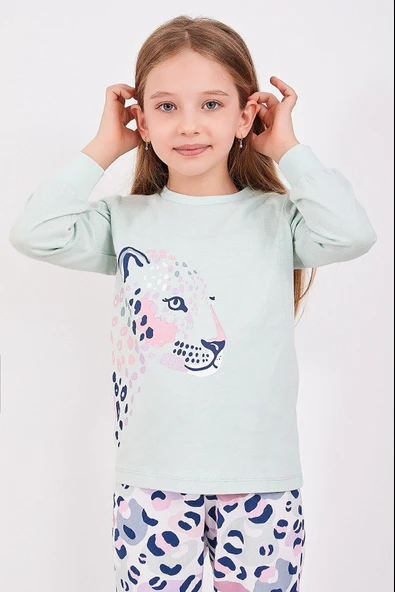 Roly Poly 2960 Leopard Kız Çocuk Uzun Kol Pijama Takım - 3