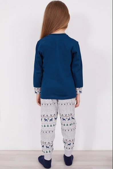 Roly Poly 2917 My Favorite Color Is Northern Nights Lacivert Kız Çocuk Uzun Kol Pijama Takım - Resim 6
