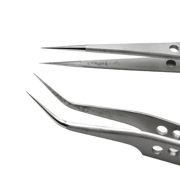 Valkyrie Ipek Kirpik Cımbız Seti Antistatik Paslanmaz Çelik Kargaburun ve Ayırma Cımbız Seti - 3