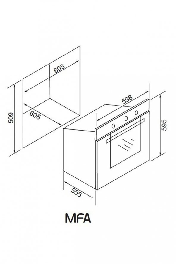 Exep Basic Beyaz 260 3Lü Ankastre Set (Ed400-Eo320-Ef260) - 6