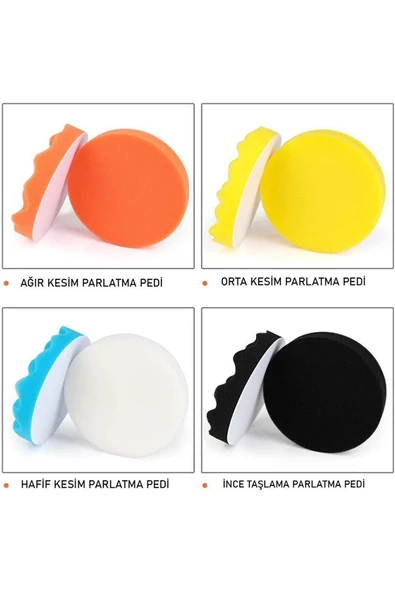 Anadolu Strong Pasta Cila Polisaj Süngeri Pedi Seti 115 Mm Otomotiv Parlatıcı (11 PARÇA) - 6