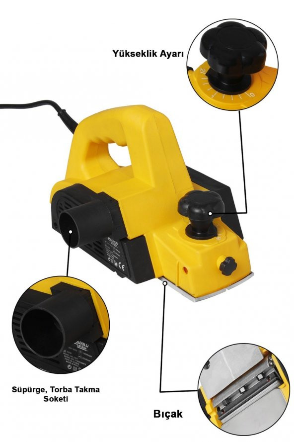 Anadolu Strong Profesyonel 650 Watt Çift Bıçaklı Planya Makinesi - 3