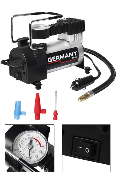Germany Style12 V Araba Oto Araç Lastik Şişirme Pompası 160 Psi Metal Gövde Kompresör - 2
