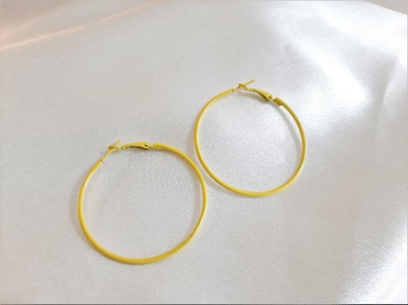 TAM KAPAMA SARI 45 MM HALKA KÜPE-00HK32 - 2